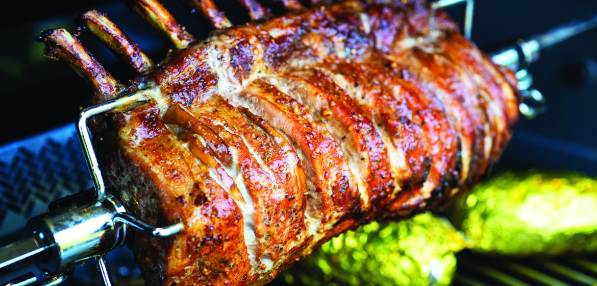 Вертел с 2-мя зажимами