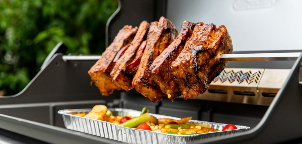 Вертел с 2-мя зажимами