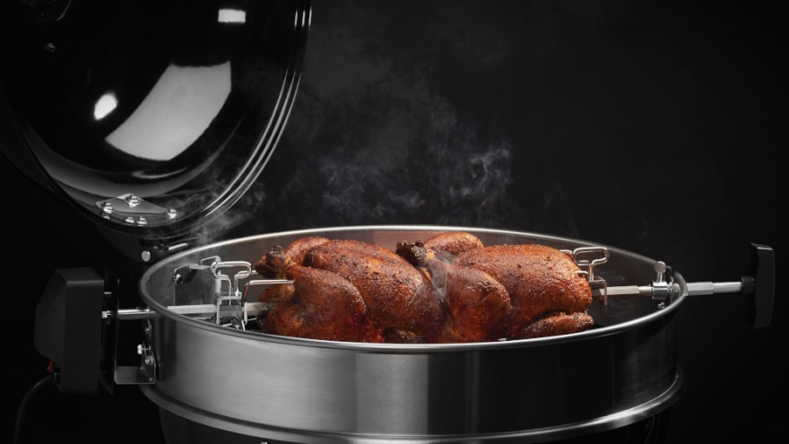 Вертел с 2-мя зажимами