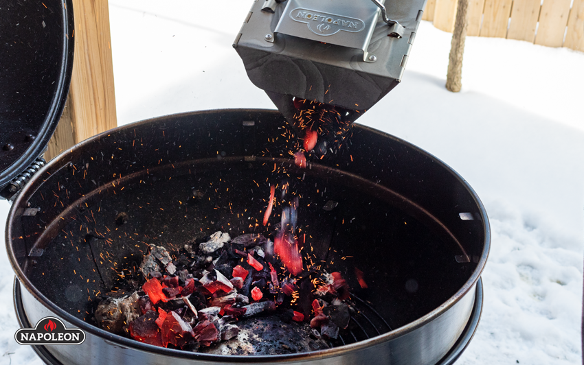 Розжиг угля с помощью стартера