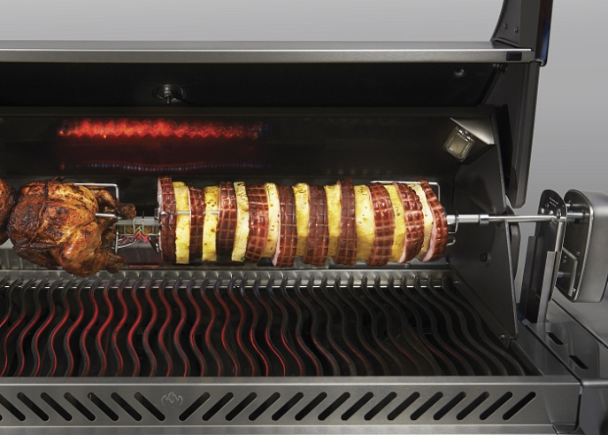 Вертел с 4-мя зажимами